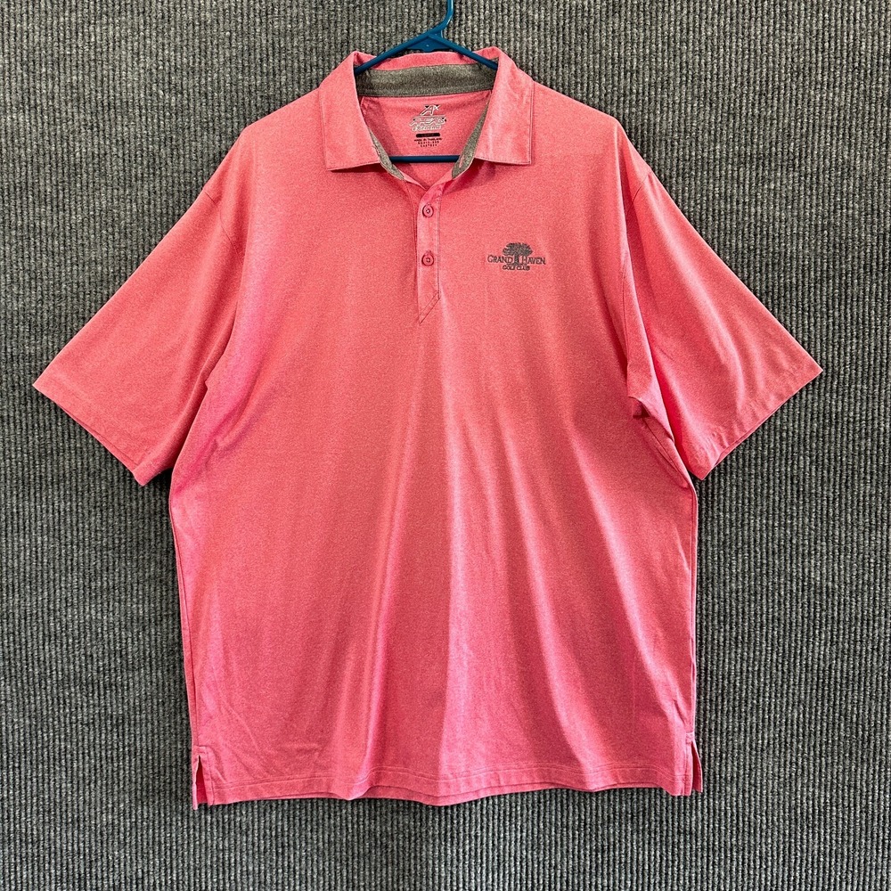 Ahead Extreme Mens Polo Shirt Size Large Pink Grand Haven Golf Club Short Sleeve